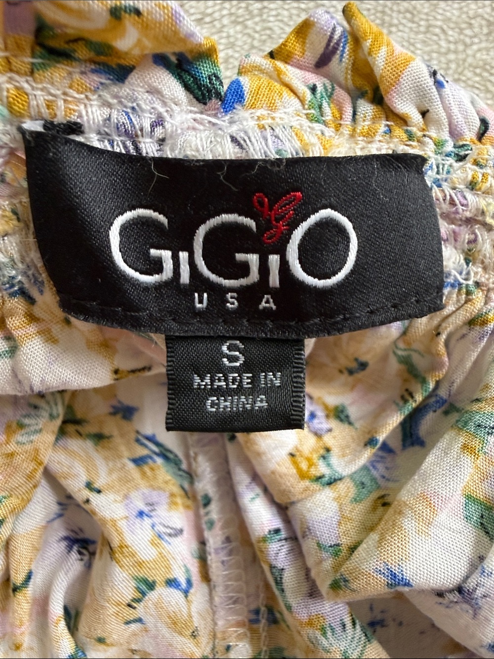 GiGiO Floral Smocked Ruffle Maxi Dress Cottagecore Boho Small - Picture 11 of 16